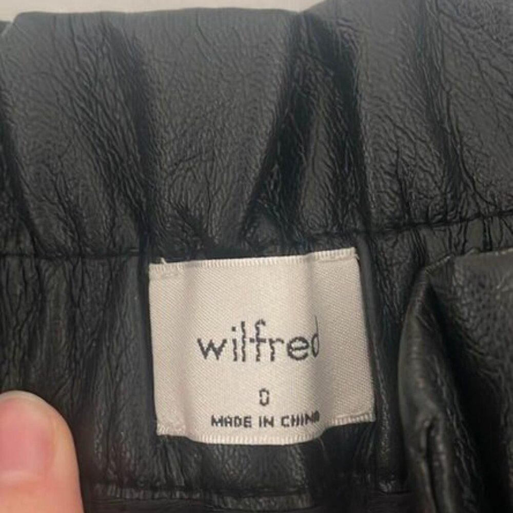 Aritzia/Wilfred wide leg leather pants